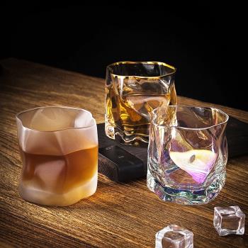 日本小松誠設計師威士忌酒杯洋酒杯日式啤酒玻璃杯子磨砂水晶酒具