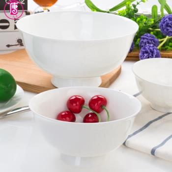 一品唐骨瓷米飯碗陶瓷高腳碗家用面碗純白色湯碗無鉛大碗創意小碗