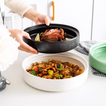 造器陶瓷深盤菜盤家用大號圓形湯盤創意10寸歐式餐廳商用西餐盤子