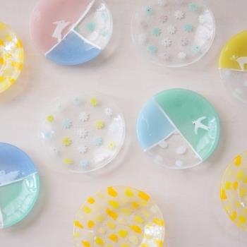 日本玻璃硝子作家石塚悠點點甜品碟飛鳥小皿豆皿借八木麻子辻和美