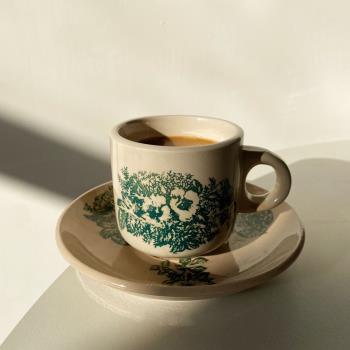 ins風復古東南亞陶瓷咖啡杯馬來西亞意式咖啡杯小眾好看歐式手繪