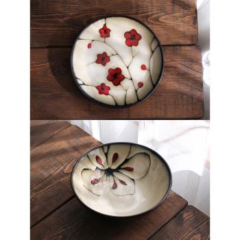 創意美式窯變釉陶瓷餐具手繪西餐盤子飯碗湯碗碟外貿出口套裝魚盤