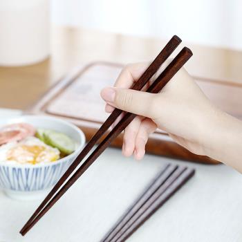 lcliving泰國日式木筷五雙裝防滑家用高檔餐具加長木質筷子