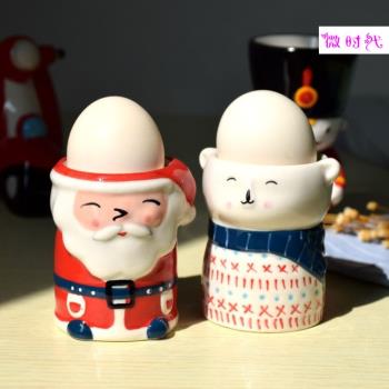 出口創意可愛擺件軟盟雞蛋託 單個小號陶瓷蒸蛋架子 禮品家用餐具