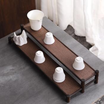 功夫茶具茶道杯架晾杯架子茶杯茶具收納架瀝水架家用雙層品茗杯架
