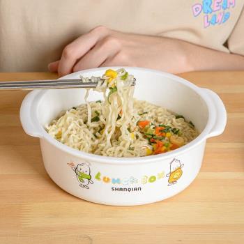 家用大號塑膠泡麵碗湯碗 微波爐專用加熱飯盒便當盒 帶蓋圓形蒸盒
