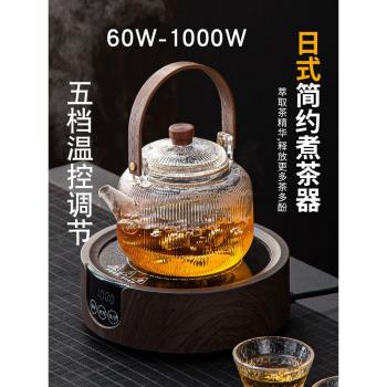 納千迷你電陶爐煮茶器耐高溫玻璃家用蒸茶壺兩用燒水煮茶爐套裝具