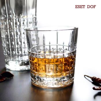 義大利進口復古花紋玻璃水杯玻璃杯子冷飲杯具酒吧威士忌洋酒杯