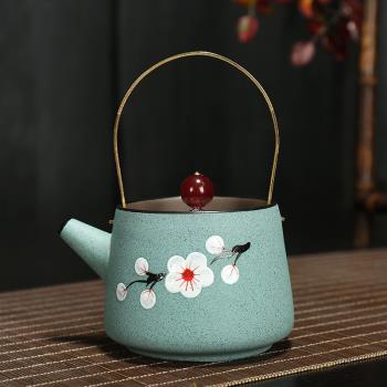 新中式紫砂復古家用手繪蓋碗茶壺