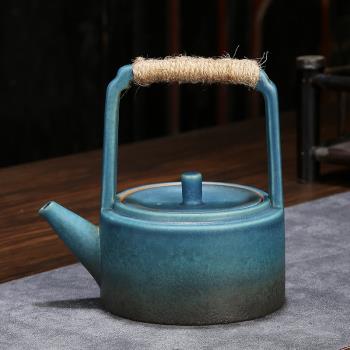粗陶大號日式復古純手工提梁茶壺