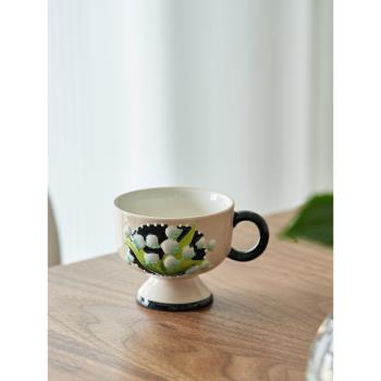 肆月 日式高顏值復古咖啡杯陶瓷馬克杯下午茶杯子精致高級感ins風