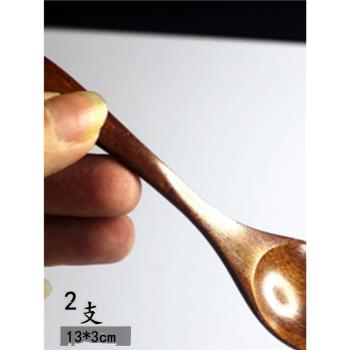 2支 創意木質勺子小調羹日式兒童小飯勺木勺家用湯匙小湯勺咖啡勺