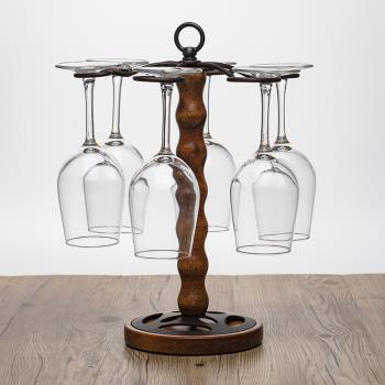 歐式紅酒杯架倒掛家用創意高腳杯酒杯架現代簡約實木紅酒架擺件