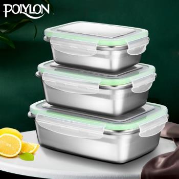 英國PolyLon 304不銹鋼飯盒大小輔食碗保鮮盒餐盒便當盒密封防漏