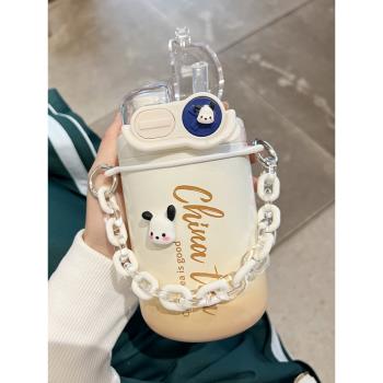 水杯保溫杯女生高顏值咖啡網紅316可愛兒童吸管2024新款雙飲杯子