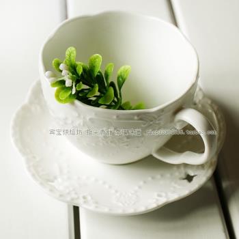 英式下午茶陶瓷浮雕鏤空蝴蝶茶具紅茶奶茶咖啡杯牛奶杯