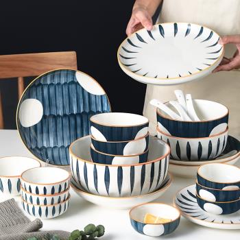 日式餐具陶瓷碗餐具創意和風手繪家用吃飯碗大號拉面碗湯碗單個