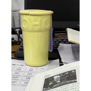 holoholo甜筒陶瓷內膽保溫杯男女學生高顏值咖啡杯隨行簡約水杯