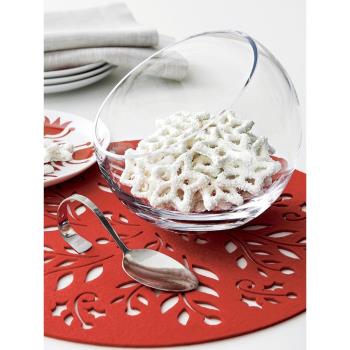 斜口玻璃碗創意水晶沙拉碗個性高顏值透明玻璃容器涼菜水果碗大號