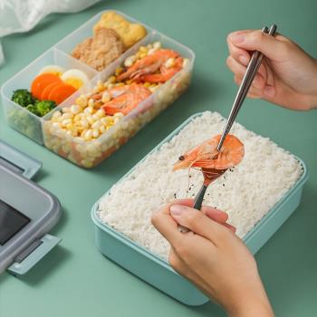 學生分隔型帶飯飯盒上班族微波爐加熱專用便當盒分格日式餐盒套裝