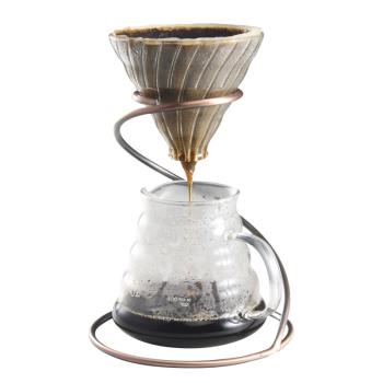 手沖咖啡蛇形金屬濾杯支架 古銅色手沖架咖啡器具 吧臺展示架