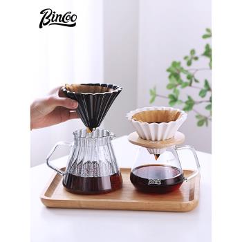 Bincoo手沖咖啡壺套裝蛋糕折紙濾杯V60陶瓷咖啡過濾器咖啡器具