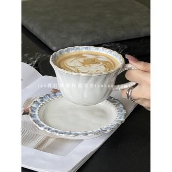 復古宮廷風煙火藍系列下午茶陶瓷咖啡杯碟有格調紅茶牛奶咖啡杯碟