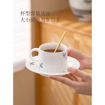 優格陶瓷咖啡杯高檔精致杯碟套裝商用高級感酒店餐廳早餐杯高顏值