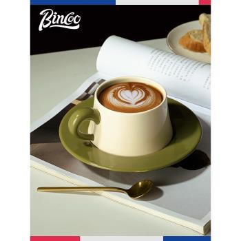 Bincoo咖啡杯碟套裝創意陶瓷拿鐵杯ins風下午茶杯高檔精致馬克杯