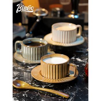 Bincoo日式陶瓷咖啡杯碟套裝馬克杯子高顏值設計感小精致高檔水杯