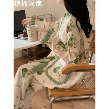 睡衣秋季女款2024新款秋冬可愛加厚家居服春秋款長袖兩件套冬天