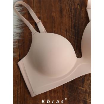 Kbras加厚A變C外擴型顯腰細小胸顯大聚攏文胸罩無鋼圈無痕內衣女