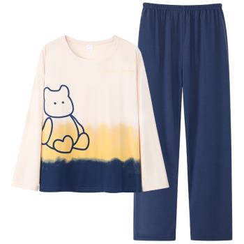 睡衣女春秋款冬季2023年新款長袖純棉大碼100%全棉家居服套裝冬天