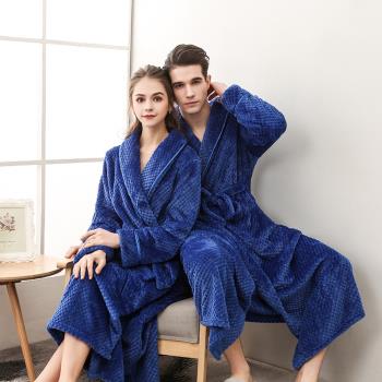 情侶睡袍浴袍男女 winter women night gown couple men bathrobe