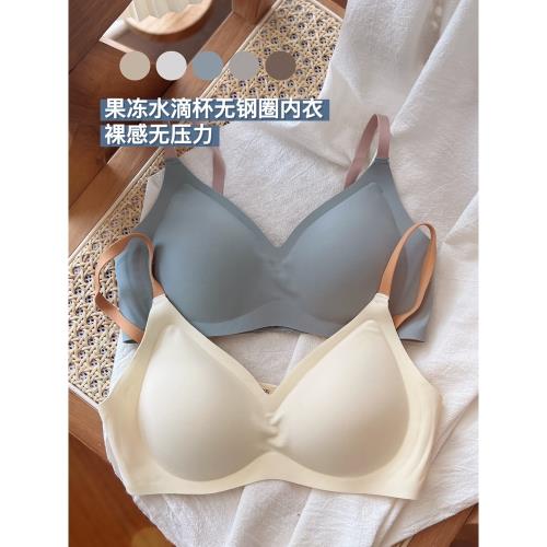 果凍無痕無鋼圈文胸小胸聚攏性感運動瑜伽少女舒適內衣女士夏季薄