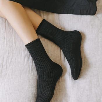 秋冬羊毛女加絨加厚保暖堆堆襪
