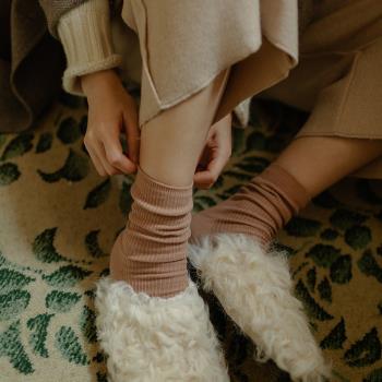 靴下物春秋冬女針織森系棉堆堆襪