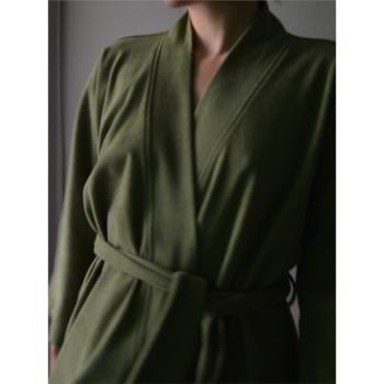 DearD 秋冬睡袍保暖加厚雙面德絨日系浴袍女加長款情侶睡衣家居服