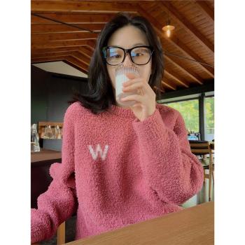 杜小宅情侶家居服套裝女款羽毛紗半邊絨睡衣冬季女冬款軟綿綿加絨