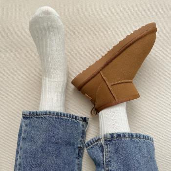 堅果媽咪菱格仿羊毛粗線保暖襪子女中筒襪日系秋冬季加絨加厚長襪