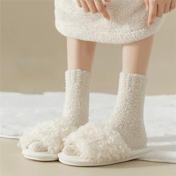 襪子女珊瑚絨產后加厚保暖襪子