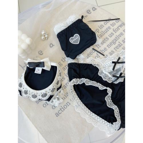 暗黑蘿莉/JK低腰少女仆涼感內褲情調性感薄純欲蕾絲全棉襠三角褲