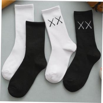 Summer thin long socks, tube socks, pure black and white men
