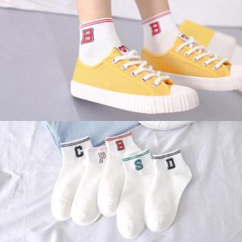 襪子女韓國可愛夏季學生字母襪子
