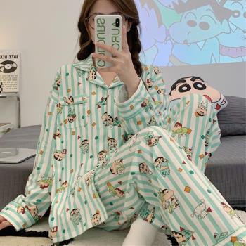 蠟筆小新條紋女純棉甜美可愛卡通