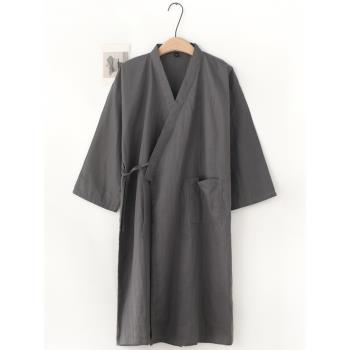 日式男女純棉薄款寬松和服浴袍