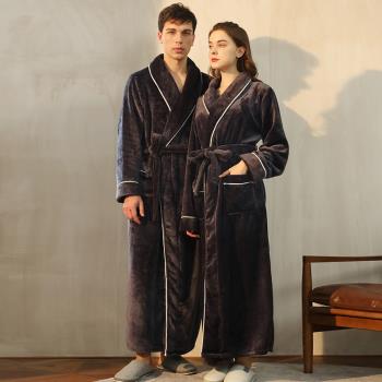 Year-end flannel pajamas for men, large coral velvet couple