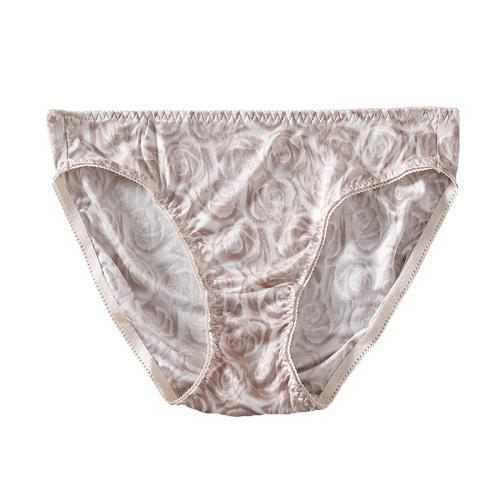 新款雙面針織真絲印花三角褲 高檔桑蠶絲女舒適 豹紋舒適透氣內褲