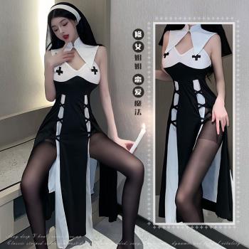 洛麗塔暗黑護士偽娘初學者吊帶裙女裝大佬修女cosplay變裝制服