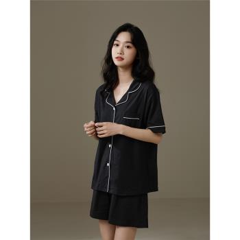 女純棉短袖良品無印風高階感睡衣